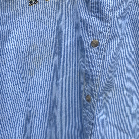 Vintage Christmas Denim Buttondown Shirt|cottagecore Christmas village Holiday - Picture 5 of 10